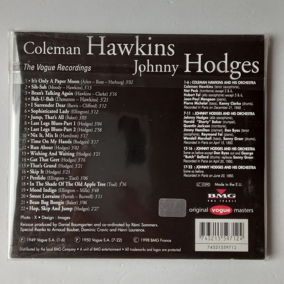 JOHNNY HODGES / COLEMAN HAWKINS – THE VOGUE RECORDINGS (1998) - CD 2.EL