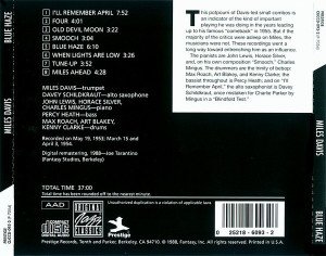 MILES DAVIS – BLUE HAZE (1953) CD SIFIR