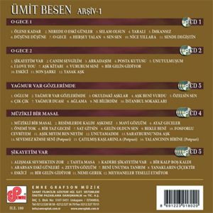 ÜMİT BESEN - ARŞİV VOL 1 O GECE 1 / O GECE 2 / YAĞMUR VAR GÖZLERİMDE / MÜZİKLİ BİR MASAL / ŞİKAYETİM VAR - 5CD BOX SIFIR