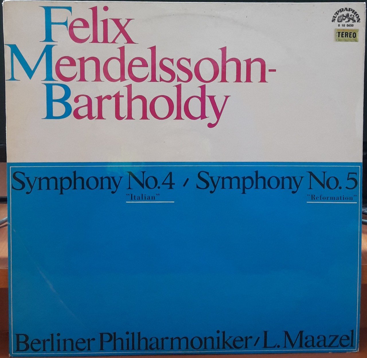 MENDELSSOHN: SYMPHONY NO.4 & 5, BERLINER PHILHARMONIKER, LORIN MAAZEL - PLAK 2.EL