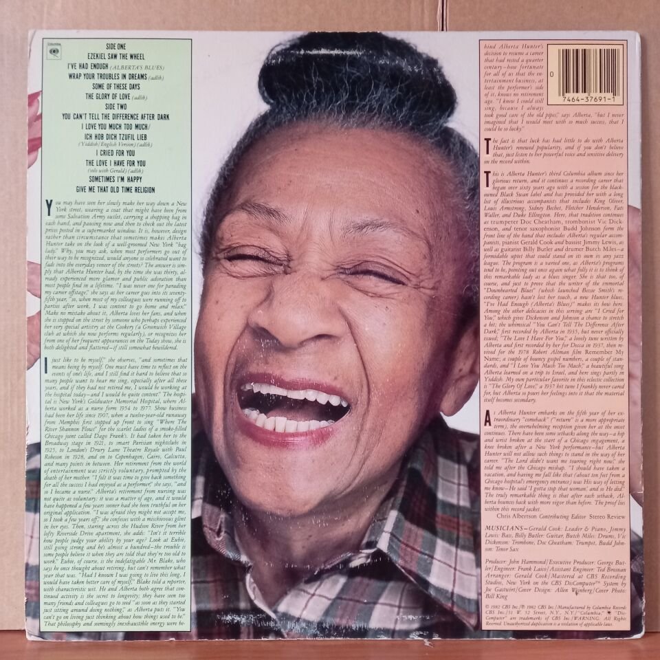 ALBERTA HUNTER – THE GLORY OF…ALBERTA HUNTER (1982) - LP 2.EL PLAK