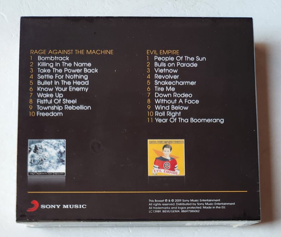 RAGE AGAINST THE MACHINE – RAGE AGAINST THE MACHINE / EVIL EMPIRE (2009) - 2CD REISSUE JEWEL CASE AMBALAJINDA BOX SET SIFIR