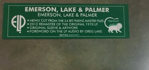 EMERSON , LAKE & PALMER - EMERSON , LAKE & PALMER (1970) - LP 2016 REISSUE SIFIR PLAK