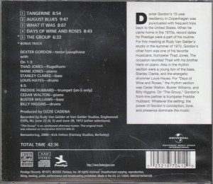 DEXTER GORDON – TANGERINE (1975) CD SIFIR