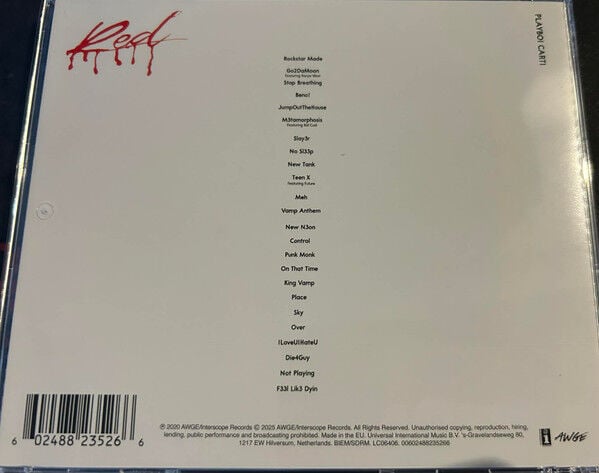 PLAYBOI CARTI – WHOLE LOTTA RED (2020) - CD REMASTERED 2025 REISSUE JEWEL CASE AMBALAJINDA SIFIR