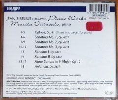 SIBELIUS PIANO WORKS / MARITA VIITASALO (1995) - CD FINLANDIA RECORDS SIFIR