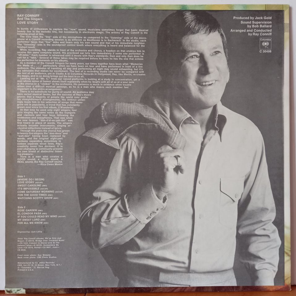 RAY CONNIFF AND THE SINGERS – LOVE STORY - LP 2.EL PLAK