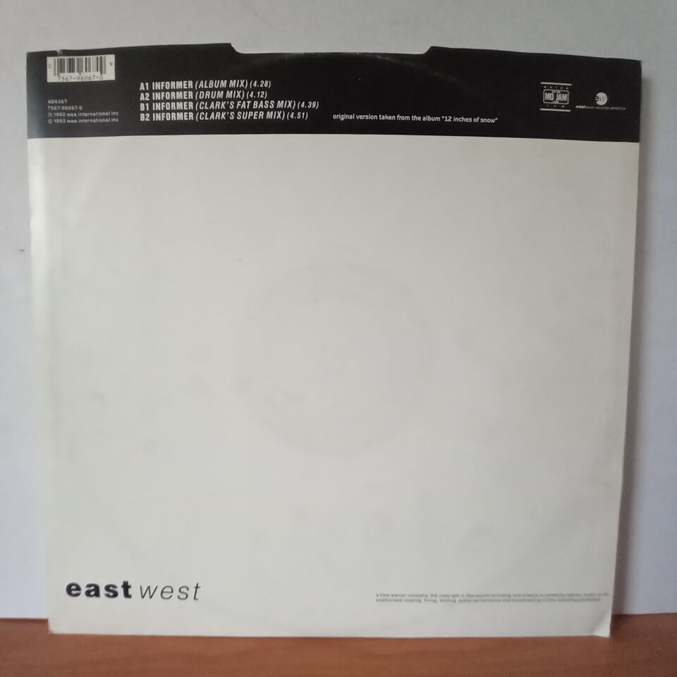 SNOW – INFORMER (1993) - 12'' MAXI SINGLE 2.EL PLAK
