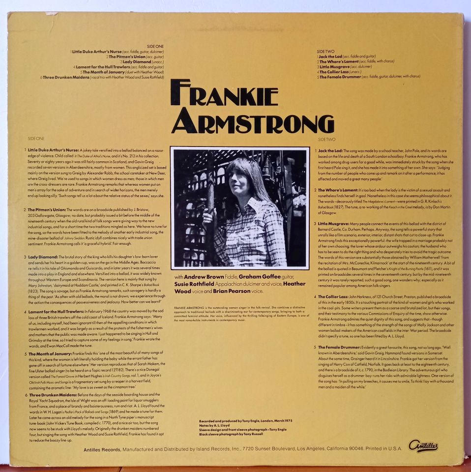 FRANKIE ARMSTRONG – SONGS AND BALLADS (1975) - LP 2.EL PLAK