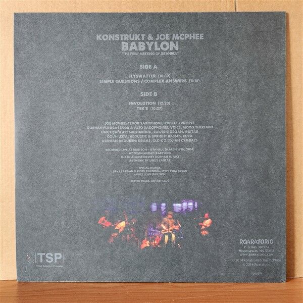 KONSTRUKT & JOE MCPHEE – BABYLON (2014) - LP 2.EL PLAK