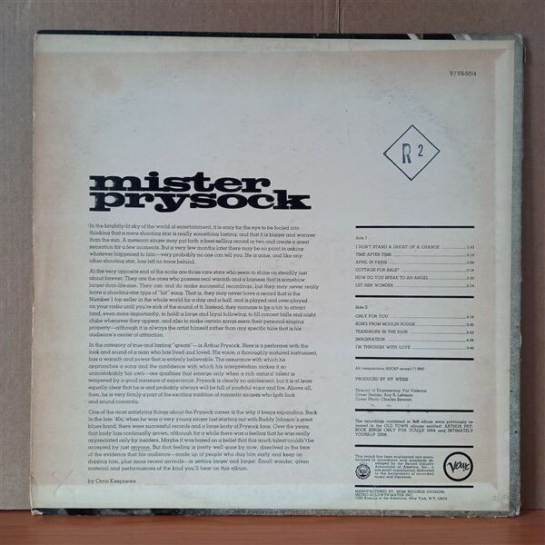ARTHUR PRYSOCK – MISTER PRYSOCK (1967) - LP 2.EL PLAK