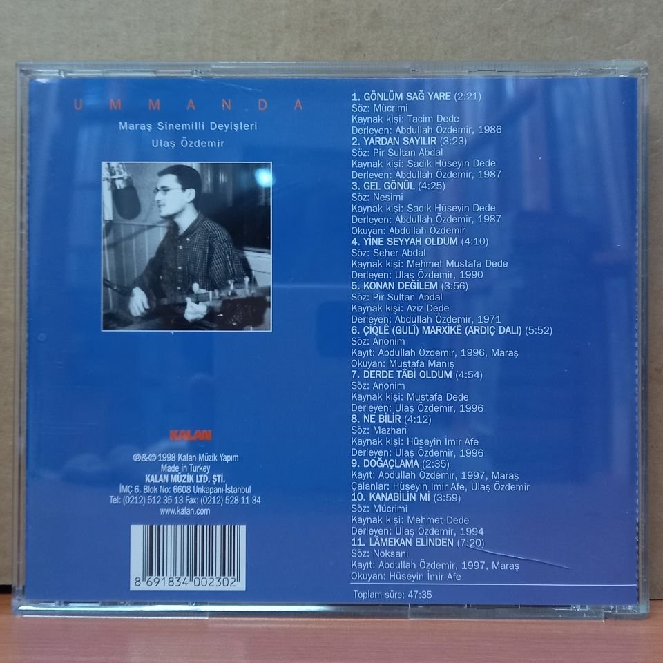 ULAŞ ÖZDEMİR - UMMANDA / MARAŞ SİNEMİLLİ DEYİŞLERİ (1998) - CD 2.EL