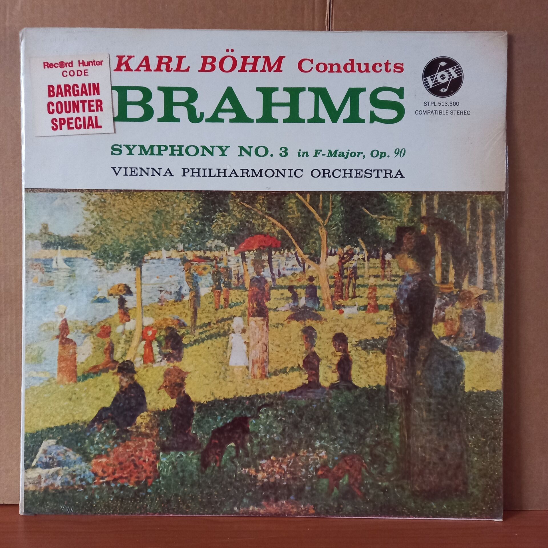 KARL BÖHM CONDUCTS BRAHMS: SYMPHONY NO. 3 IN F-MAJOR, OP. 90 / VIENNA PHILHARMONIC ORCHESTRA - LP DÖNEM BASKISI SIFIR PLAK