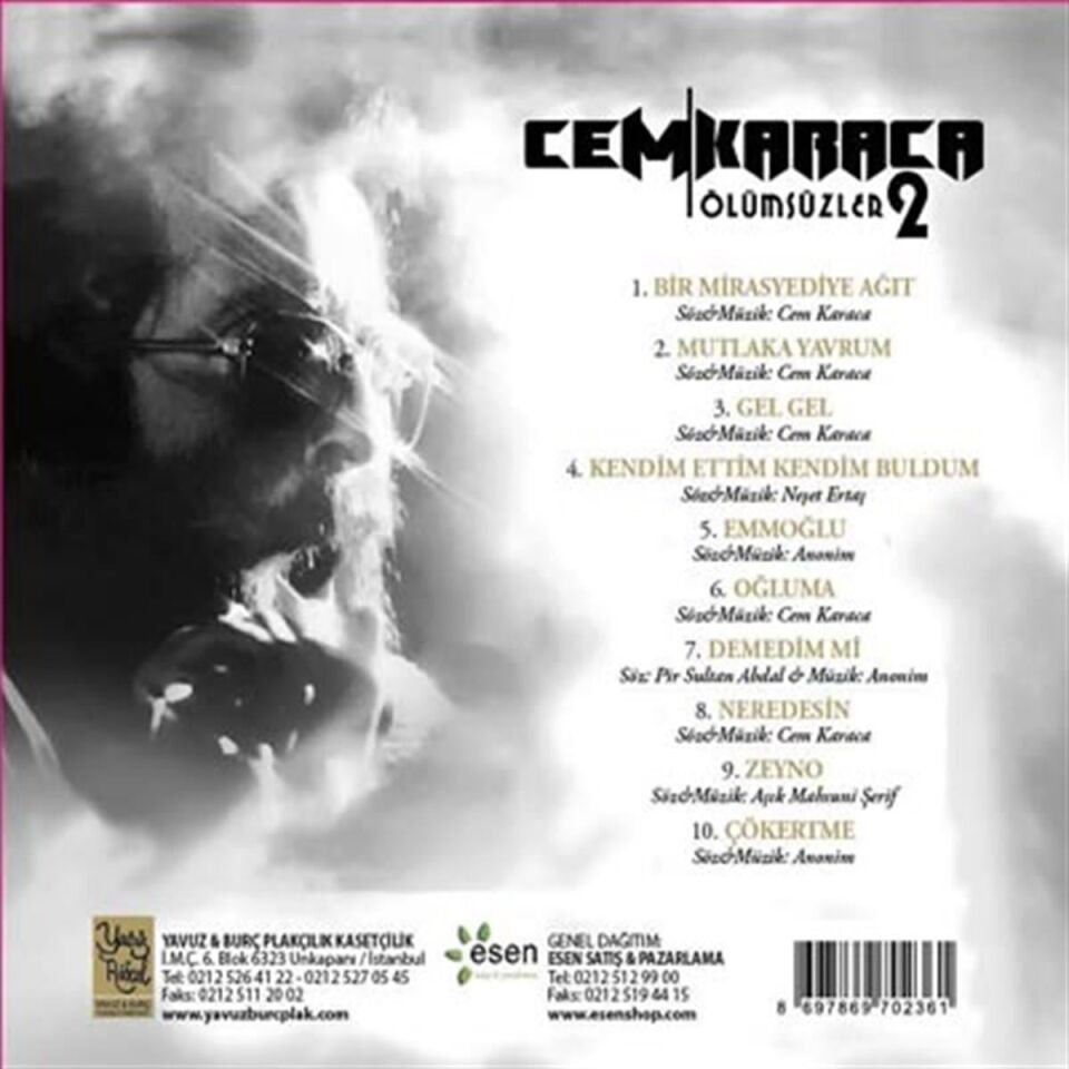 CEM KARACA - ÖLÜMSÜZLER 2 - CD DIGIPAK AMBALAJINDA SIFIR