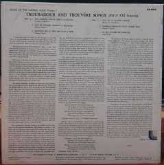 TROUBADOUR AND TROUVERE SONGS, RUSSELL OBERLIN - PLAK 2.EL