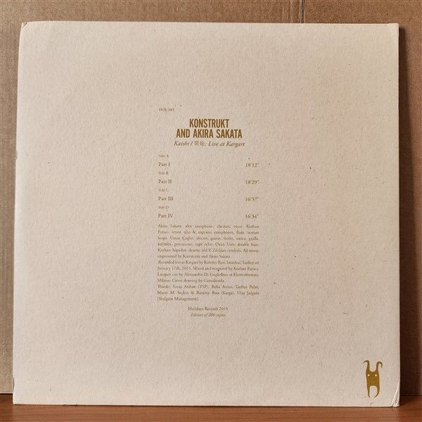 KONSTRUKT AND AKIRA SAKATA – KAISHI / LIVE AT KARGART (2015) - 2LP 2.EL PLAK