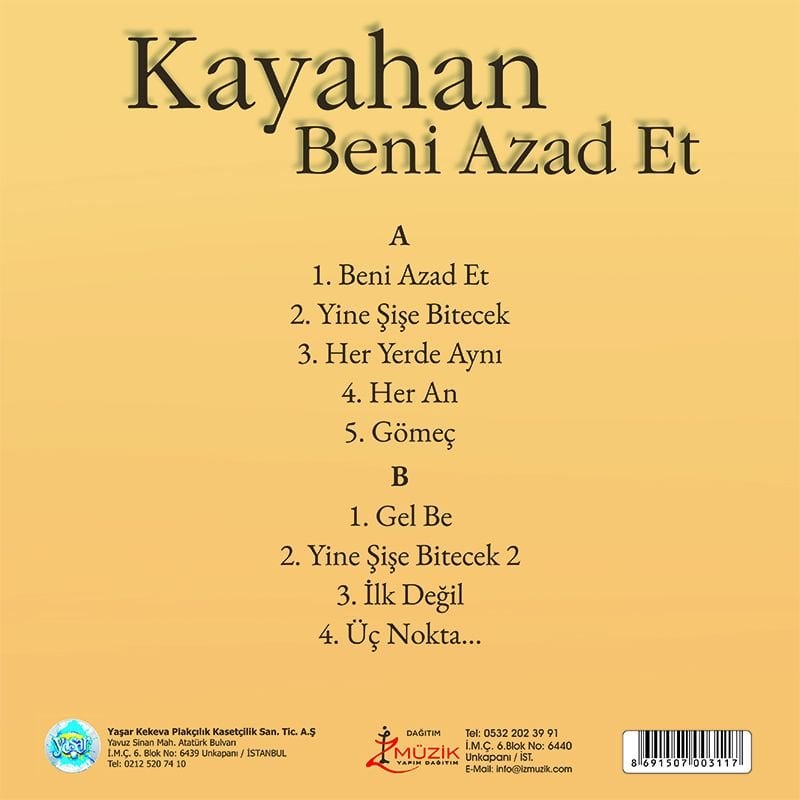 KAYAHAN - BENİ AZAD ET (1999) - LP 2025 BASIM SIFIR PLAK