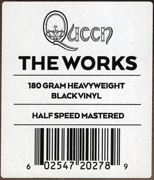 QUEEN - THE WORKS (1984) - LP 180GR 2015 EDITION REISSUE HALF SPEED MASTERED SIFIR PLAK