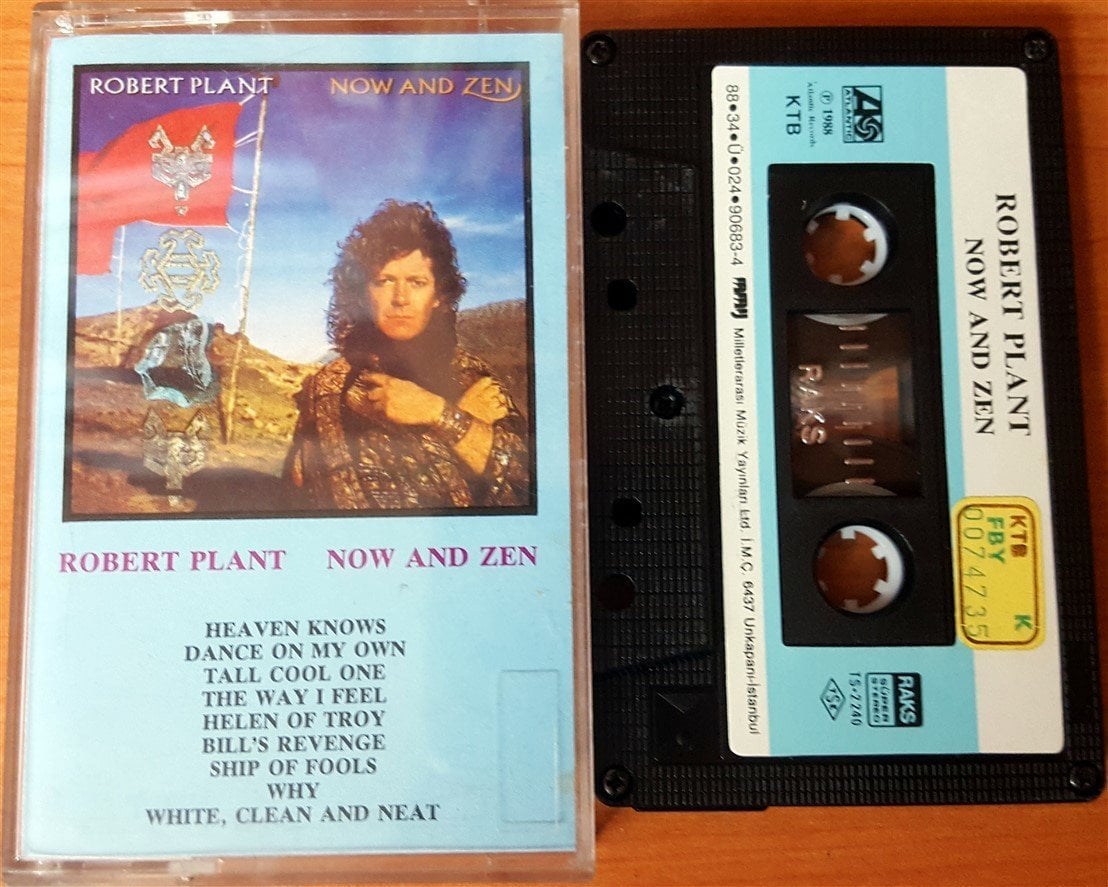 ROBERT PLANT - NOW AND ZEN (1988) YONCA CASSETTE MADE IN TURKEY ''USED'' PAPER LABEL