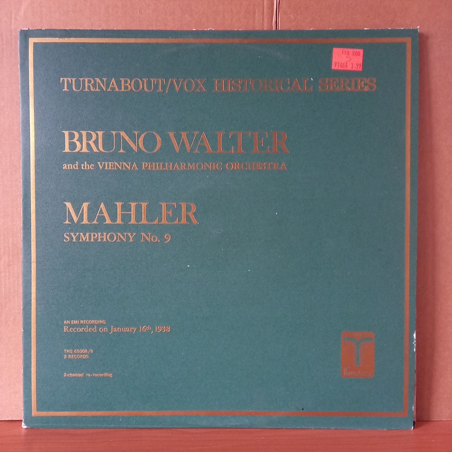 MAHLER: SYMPHONY NO. 9 / BRUNO WALTER, VIENNA PHILHARMONIC ORCHESTRA (1973) - 2LP 2.EL PLAK
