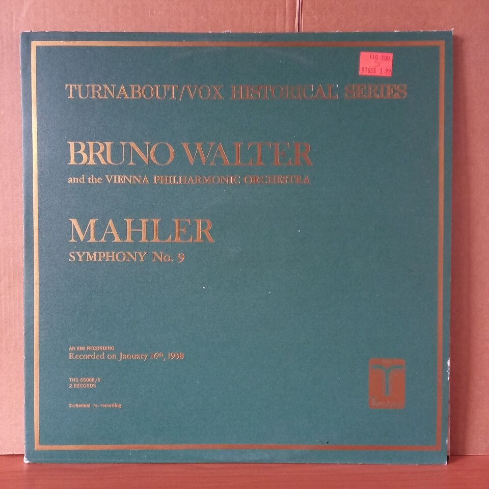 MAHLER: SYMPHONY NO. 9 / BRUNO WALTER, VIENNA PHILHARMONIC ORCHESTRA (1973) - 2LP 2.EL PLAK