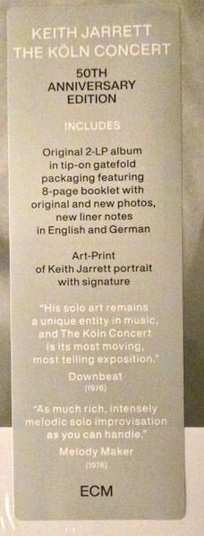 KEITH JARRETT - THE KÖLN CONCERT (1975) - 2LP + 8 PAGE BOOKLET + SIGNATURE ART PRINT  2025 50TH ANNIVERSARY EDITION SIFIR PLAK