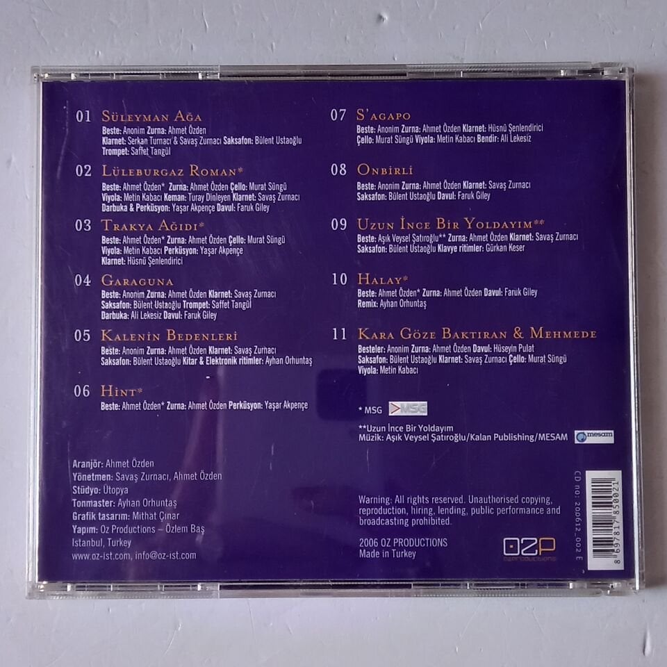 AHMET ÖZDEN - ZURNA (2006) - CD 2.EL
