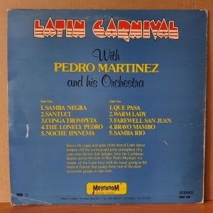 LATIN CARNIVAL WITH PEDRO MARTINEZ AND HIS ORCHESTRA - LP YERLİ BASKI 2.EL PLAK
