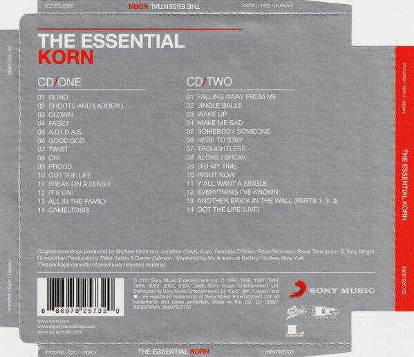KORN – THE ESSENTIAL KORN (2011) - 2CD REISSUE SUPER JEWEL BOX AMBALAJINDA SIFIR