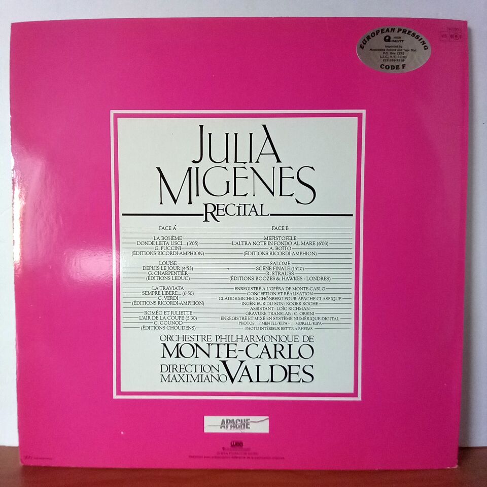 JULIA MIGENES – JULIA MIGENES RECITAL (1983) - LP 2.EL PLAK