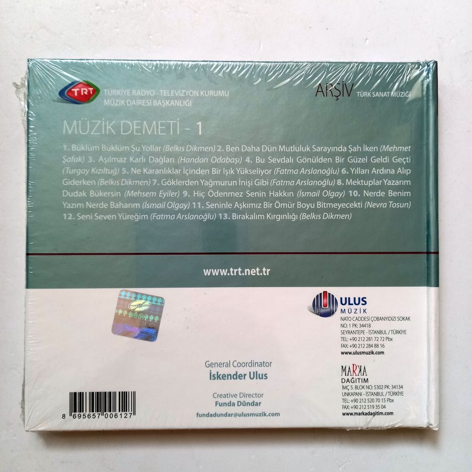 MÜZİK DEMETİ-1 / TÜRK SANAT MÜZİĞİ / TRT ARŞİV SERİSİ 80 - CD SIFIR