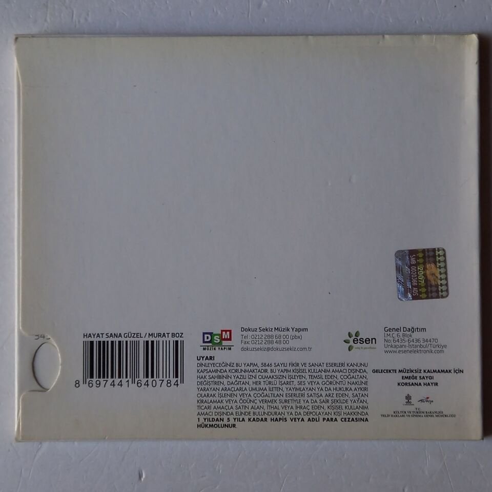MURAT BOZ – HAYAT SANA GÜZEL (2010) - CD SINGLE DIGIPAK 2.EL