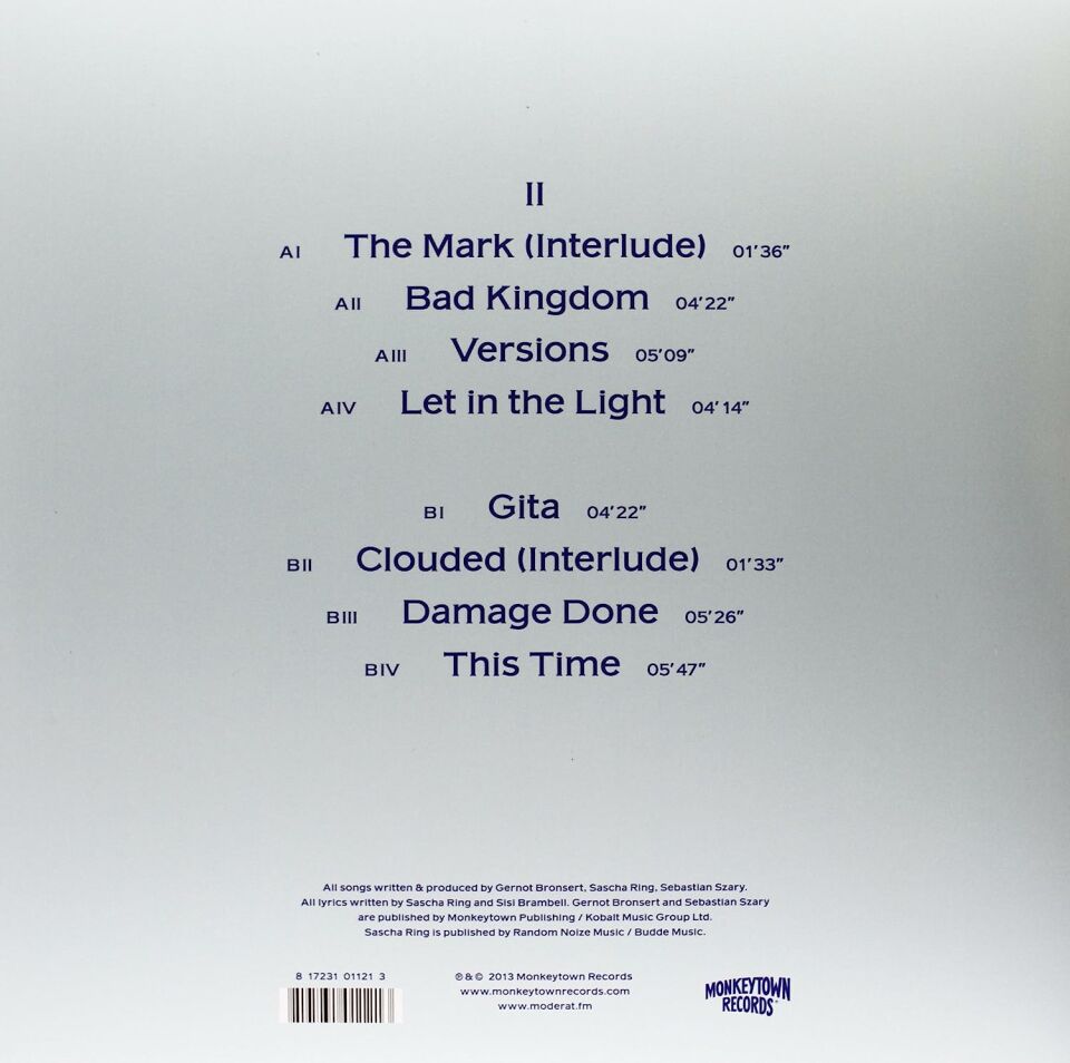 MODERAT - II (2013) - LP ELECTRONIC LEFTFIELD DOWNTEMPO SIFIR PLAK