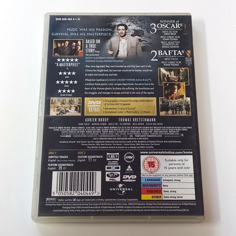 THE PIANIST - ADRIEN BRODY, THOMAS KRETSCHMANN, YÖN.: ROMAN POLANSKI- 2XDVD SPECIAL EDITION 2.EL TR ALTYAZI YOKTUR
