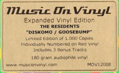 RESIDENTS - DISKOMO / GOOSEBUMP (1980) - LP 2017 180GR LIMITED EDITION BLUE COLORED SIFIR PLAK