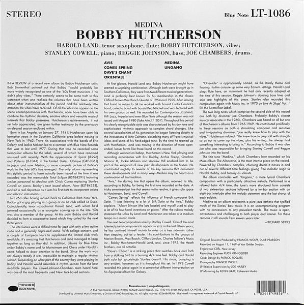 BOBBY HUTCHERSON - MEDINA (1980) - LP BLUE NOTE TONE POET SERIES 180GR 2024 EDITION SIFIR PLAK