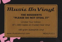 RESIDENTS - PLEASE DO NOT STEAL IT (1979) - LP 2016 180GR LTD EDT MOV CRYSTAL CLEAR COLORED SIFIR PLAK