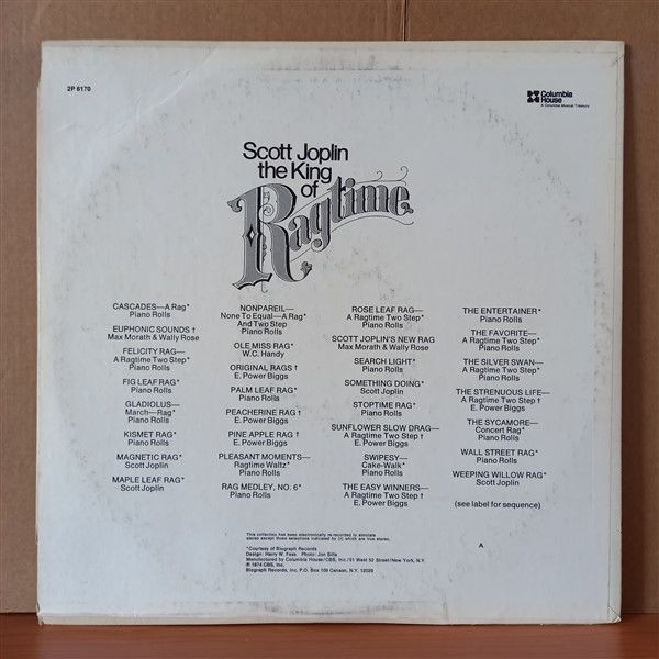 SCOTT JOPLIN – THE KING OF RAGTIME (1974) - 2LP 2.EL PLAK
