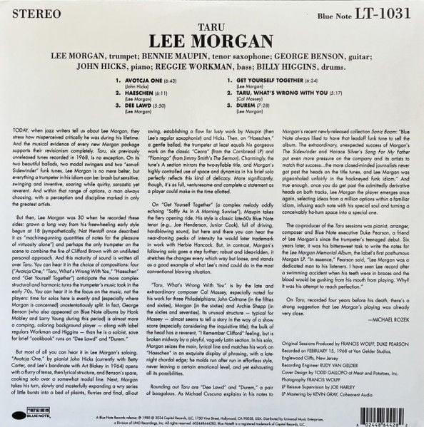 LEE MORGAN - TARU (1980) - LP BLUE NOTE TONE POET SERIES 180GR 2024 EDITION SIFIR PLAK