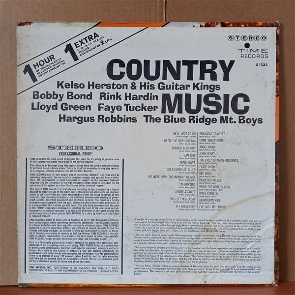 COUNTRY MUSIC / KELSO HERSTON & HIS GUITAR KINGS - LP 2.EL PLAK