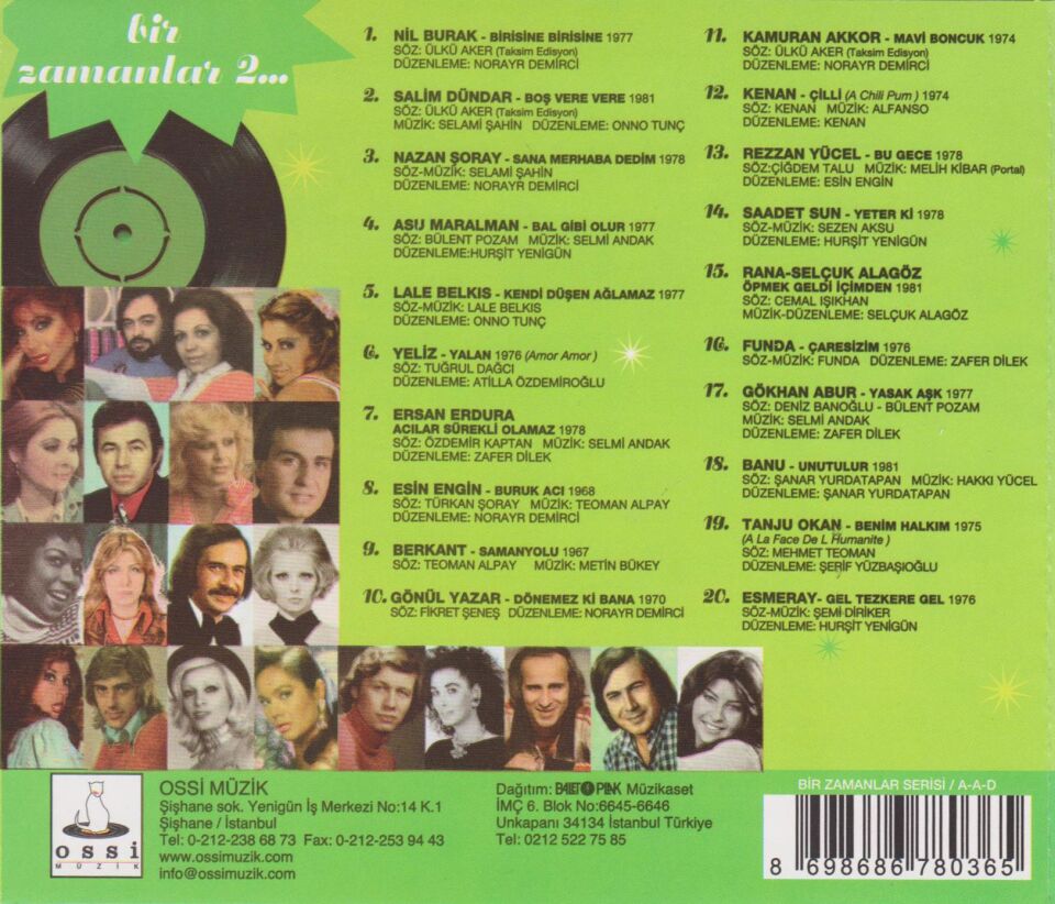 BİR ZAMANLAR 2 / NİL BURAK, NAZAN ŞORAY, LALE BELKIS, ESİN ENGİN, BANU, ESMERAY (2013) - CD JEWEL CASE AMBALAJINDA SIFIR