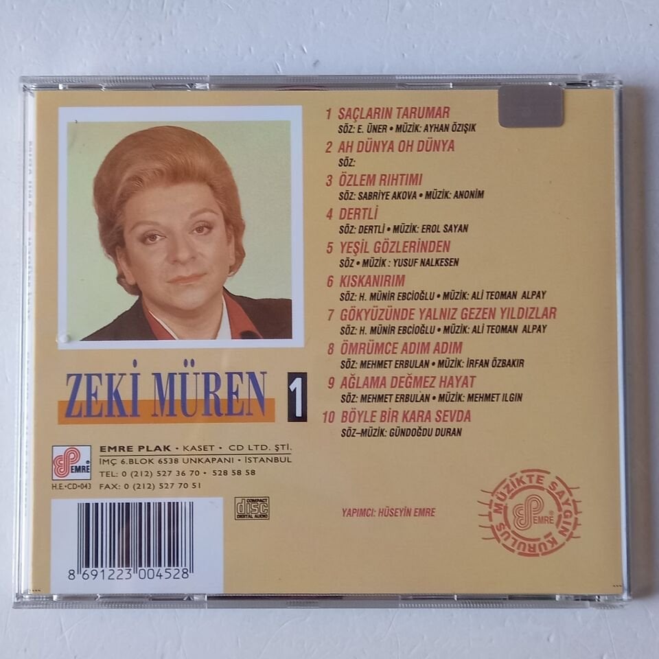 ZEKİ MÜREN – ANILARIM 1 (1994) - CD 2.EL