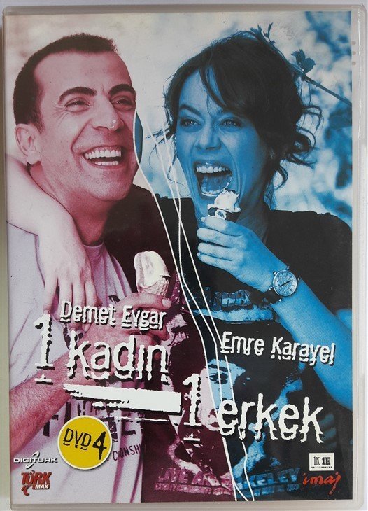 1 KADIN 1 ERKEK DVD 4 27-35. BÖLÜMLER - DEMET EVGAR - EMRE KARAYEL - MÜGE TURALI - 2DVD 2.EL