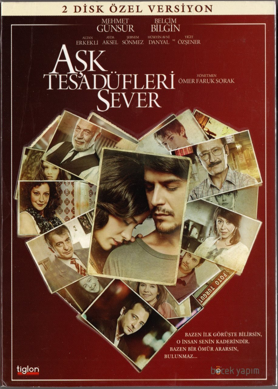 AŞK TESADÜFLERİ SEVER - MEHMET GÜNSÜR - BELÇİM BİLGİN - ÖMER FARUK SORAK - 2DVD 2.EL