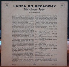 MARIO LANZA - LANZA ON BROADWAY - PLAK 2.EL