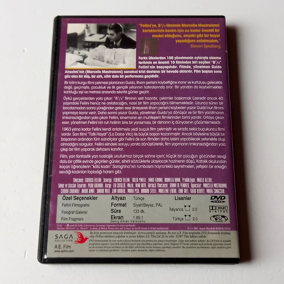 8½ - MARCELLO MASTROIANNI, CLAUDIA CARDINALE - YÖN.: FEDERICO FELLINI - DVD 2.EL