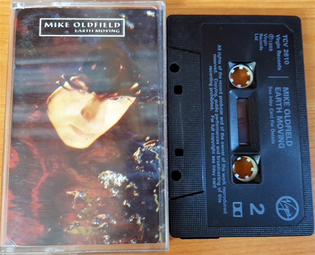 MIKE OLDFIELD - EARTH MOVING (1989) VIRGIN CASSETTE ''USED''
