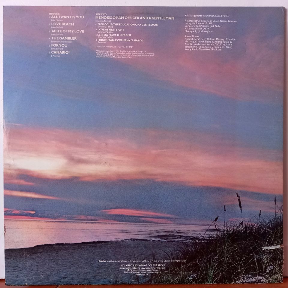 EMERSON, LAKE & PALMER – LOVE BEACH (1978) - LP 2.EL PLAK
