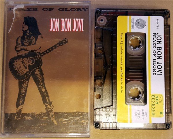 BLAZE OF GLORY JON BON JOVI CASSETTE 1990 PAPER LABEL MADE IN TURKEY ''USED''