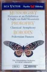 MUSSORGSKY / PICTURES AT AN EXHIBITION, A NIGHT ON BALD MOUNTAIN - PROKOFIEV / CLASSICAL SYMPHONY - BORODIN / POLOVTSIAN DANCES / THE PHILADELPHIA ORCHESTRA, EUGENE ORMANDY (1988) - KASET MMY SIFIR